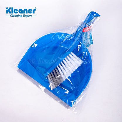 Kleaner Cleaning Expert Dustpan and Brush Set – Compact Handheld Broom with Soft Bristles for Home, Office, Kitchen & Car Cleaning – Blue