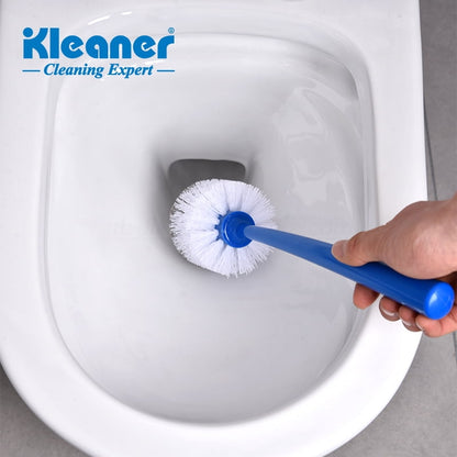 KLEANER Bathroom Toilet Brush with Holder, Durable Bristles, Easy-Grip Handle, Blue