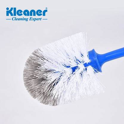 KLEANER Bathroom Toilet Brush with Holder, Durable Bristles, Easy-Grip Handle, Blue