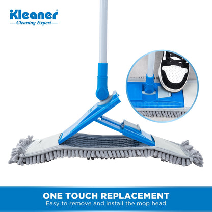 Kleaner 360° Swivel Microfiber Floor Mop with Extendable Handle, Washable Pads, Tile Cleaner ,